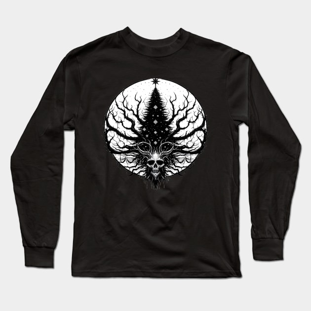 Creepy Christmas Tree Long Sleeve T-Shirt by MetalByte